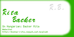 rita backer business card